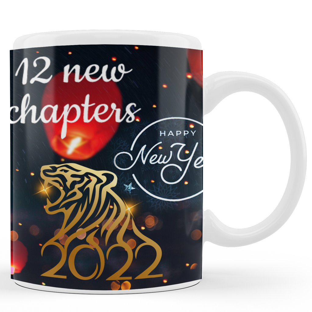 12 New Chapters | Happy New Year 2022 Mug | 325 Ml | Printed Ceramic Coffee Mug